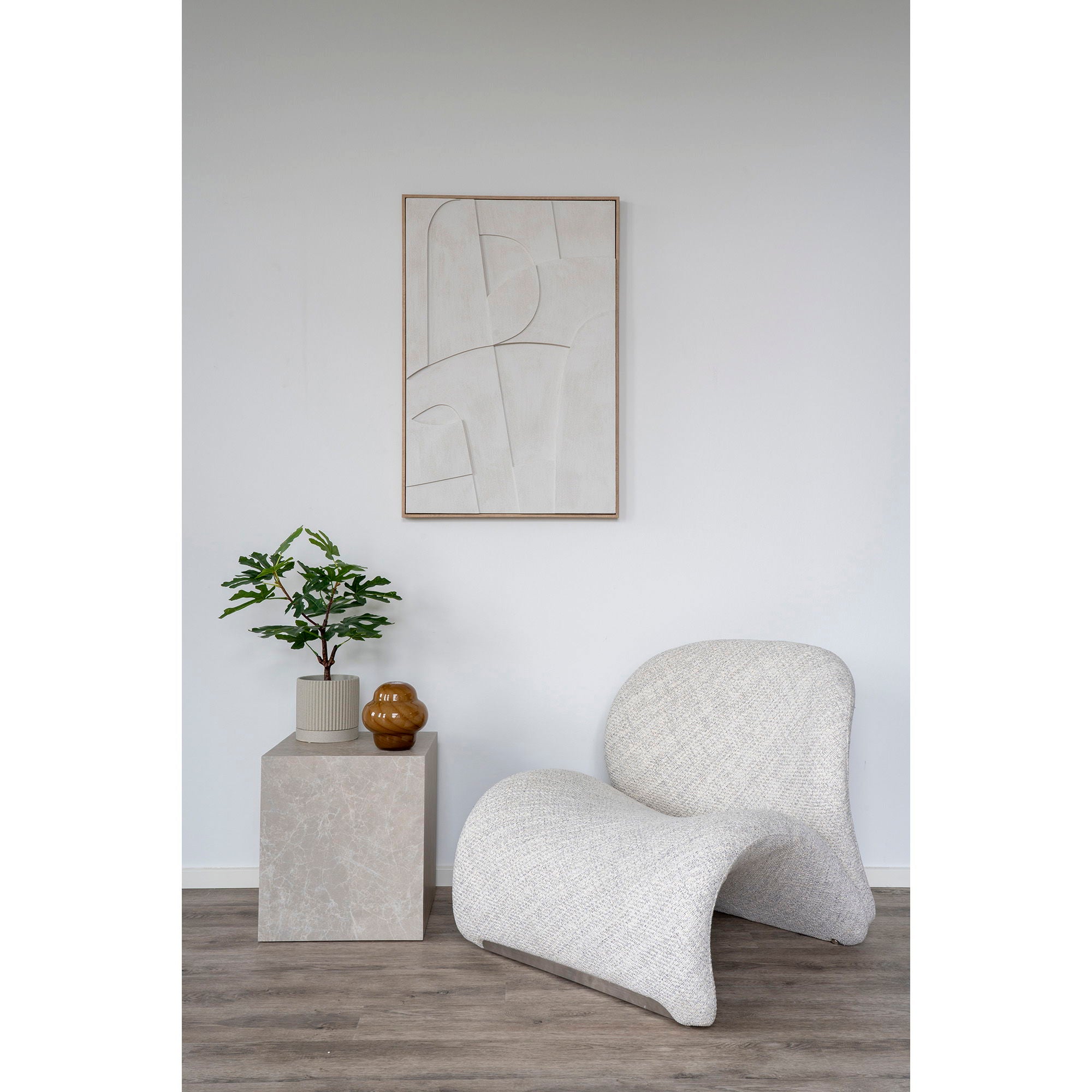 Prague – Beistelltisch, Marmoroptik, beige 40×40×45 cm